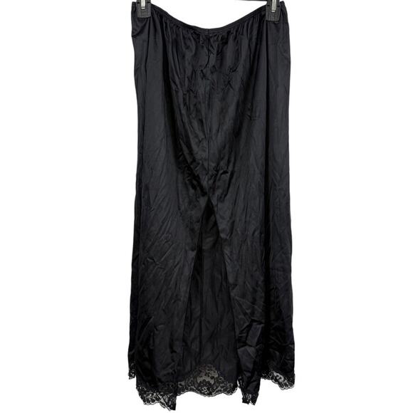 Adonna Womens Black Maxi High Slit Elastic Waist Half Slip Skirt Satin sz 1X - Picture 14 of 16